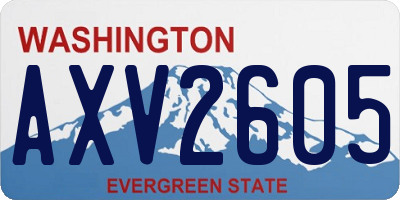 WA license plate AXV2605