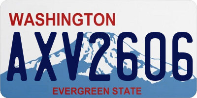 WA license plate AXV2606