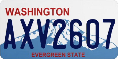 WA license plate AXV2607