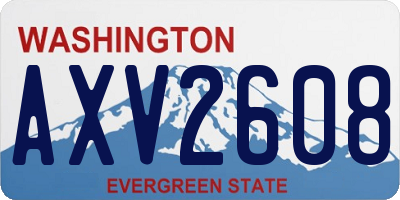 WA license plate AXV2608