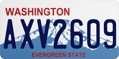 WA license plate AXV2609