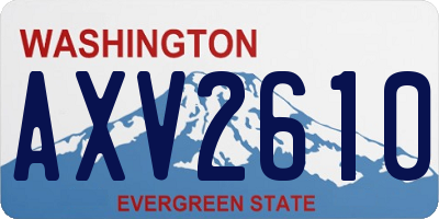 WA license plate AXV2610