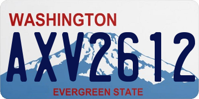 WA license plate AXV2612