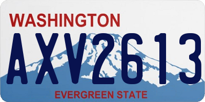 WA license plate AXV2613