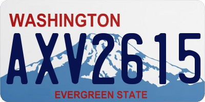 WA license plate AXV2615