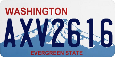 WA license plate AXV2616