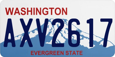WA license plate AXV2617