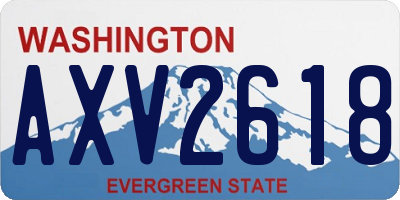 WA license plate AXV2618