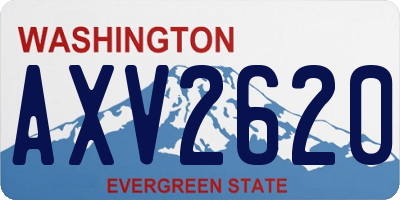 WA license plate AXV2620