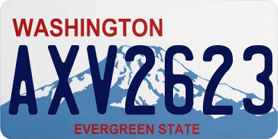 WA license plate AXV2623