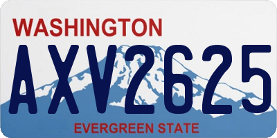 WA license plate AXV2625