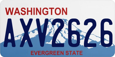 WA license plate AXV2626