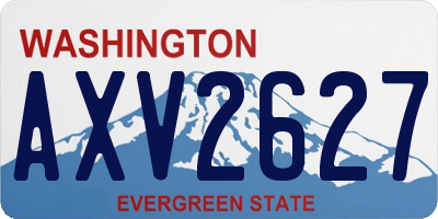 WA license plate AXV2627