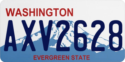 WA license plate AXV2628