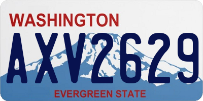 WA license plate AXV2629