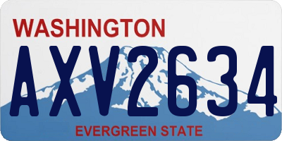 WA license plate AXV2634