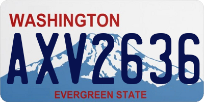 WA license plate AXV2636