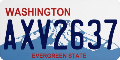 WA license plate AXV2637