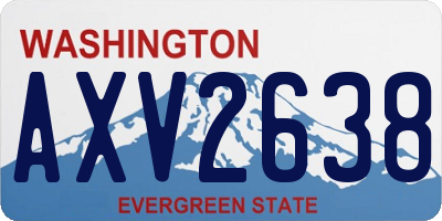WA license plate AXV2638