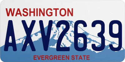WA license plate AXV2639