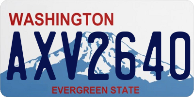 WA license plate AXV2640