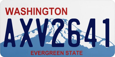 WA license plate AXV2641