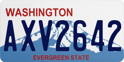 WA license plate AXV2642