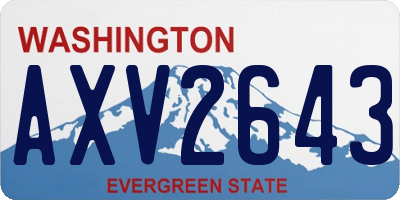 WA license plate AXV2643
