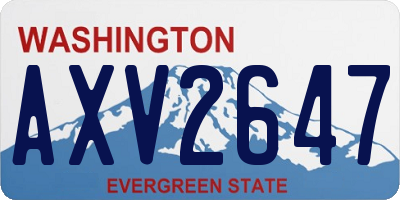 WA license plate AXV2647