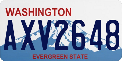 WA license plate AXV2648