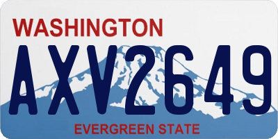 WA license plate AXV2649