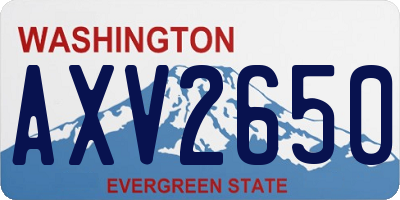 WA license plate AXV2650