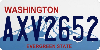 WA license plate AXV2652