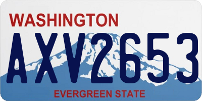 WA license plate AXV2653