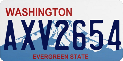 WA license plate AXV2654