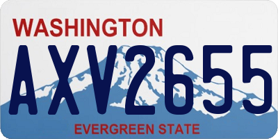 WA license plate AXV2655