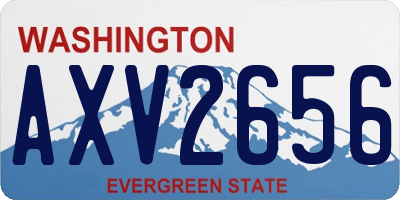 WA license plate AXV2656