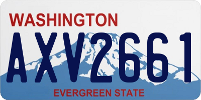 WA license plate AXV2661