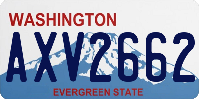 WA license plate AXV2662