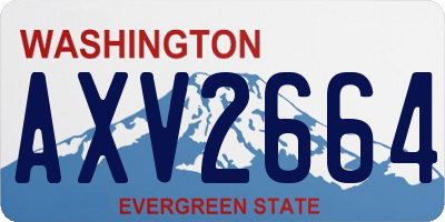 WA license plate AXV2664