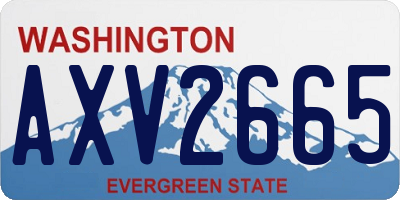 WA license plate AXV2665
