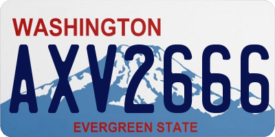 WA license plate AXV2666