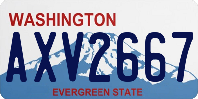 WA license plate AXV2667