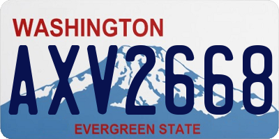 WA license plate AXV2668