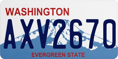 WA license plate AXV2670