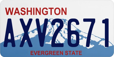 WA license plate AXV2671