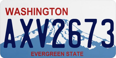 WA license plate AXV2673
