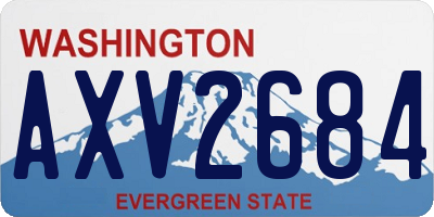 WA license plate AXV2684