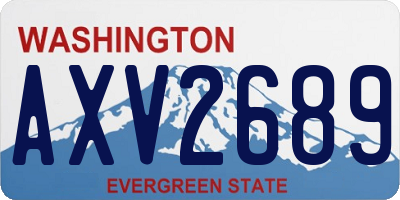 WA license plate AXV2689
