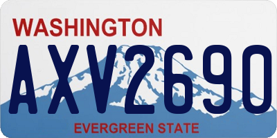 WA license plate AXV2690